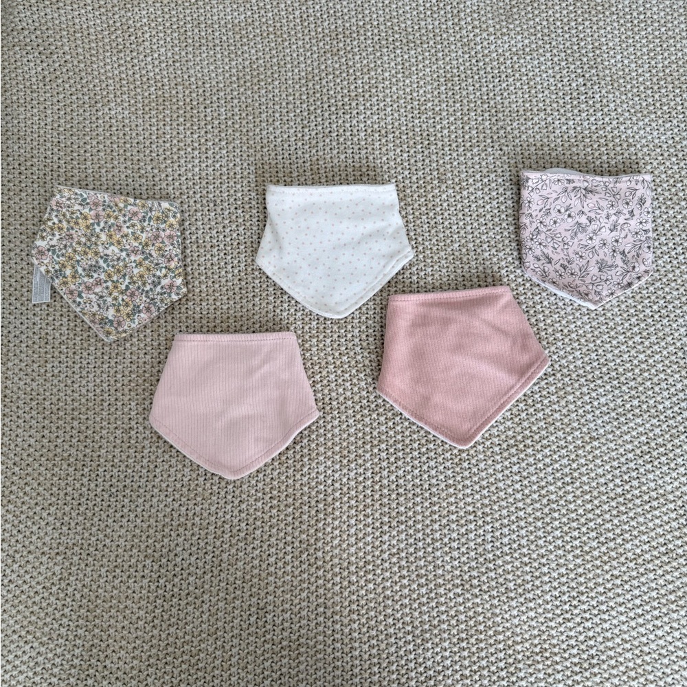 Chickpea Pink and Floral Kids Bibs Set
